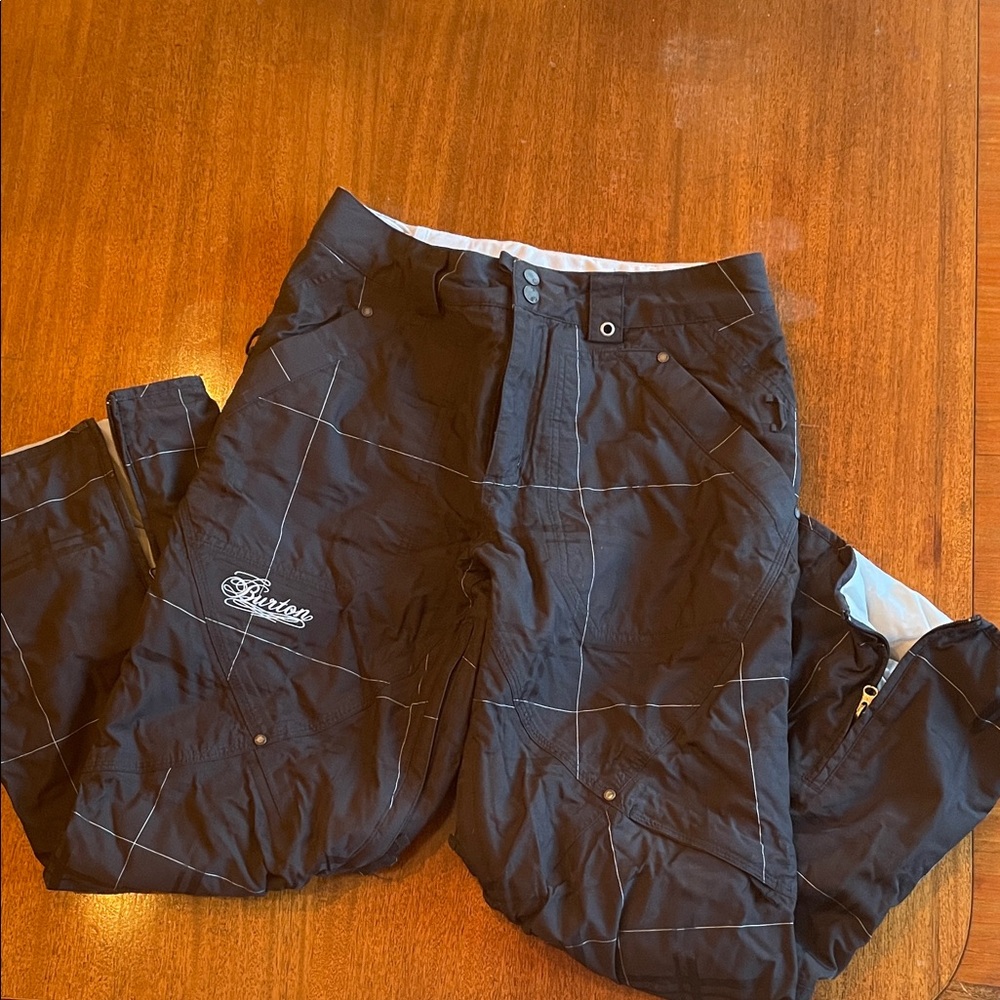 Burton Black Snowboard pants with White Accents